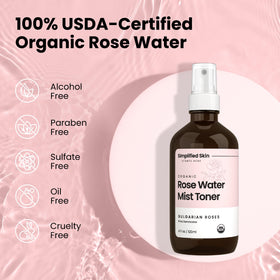 Simplified Skin bottle in hand showing 4 oz travel-size convenience
