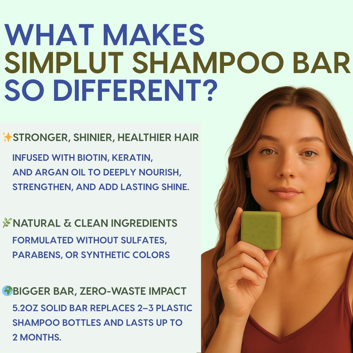 SIMPLUT bar in hand illustrating 5.2 oz size and travel-friendly convenience