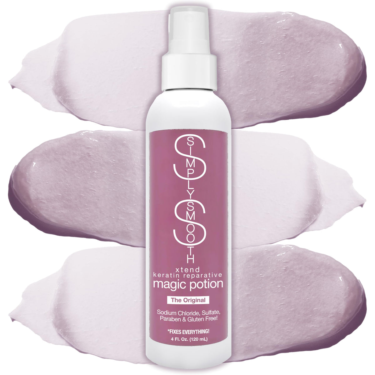 SIMPLY SMOOTH front bottle view showing label and benefits