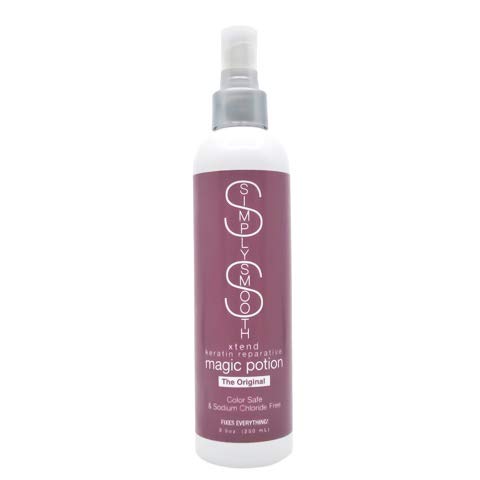 SIMPLY SMOOTH bottle front view showing label and size, highlights multi-use benefits