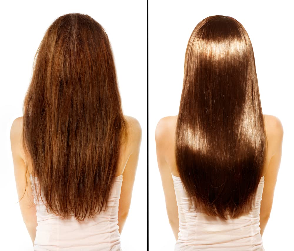 Simply Stylin' detangling on a wig demonstrating easier comb-through and restored shine
