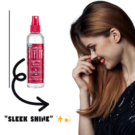 Simply Stylin' texture close-up showing silky sheen and smooth finish for glossy hair