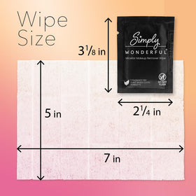 Simply Wonderful wipe removing mascara on model eye for effective makeup removal