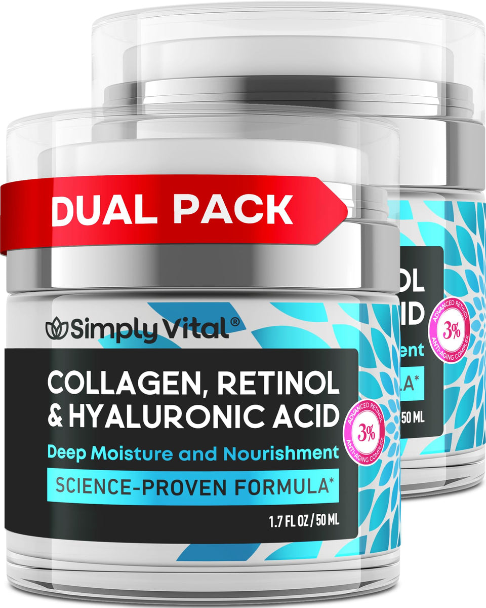 SimplyVital front jar view showing clean packaging and anti-aging benefits