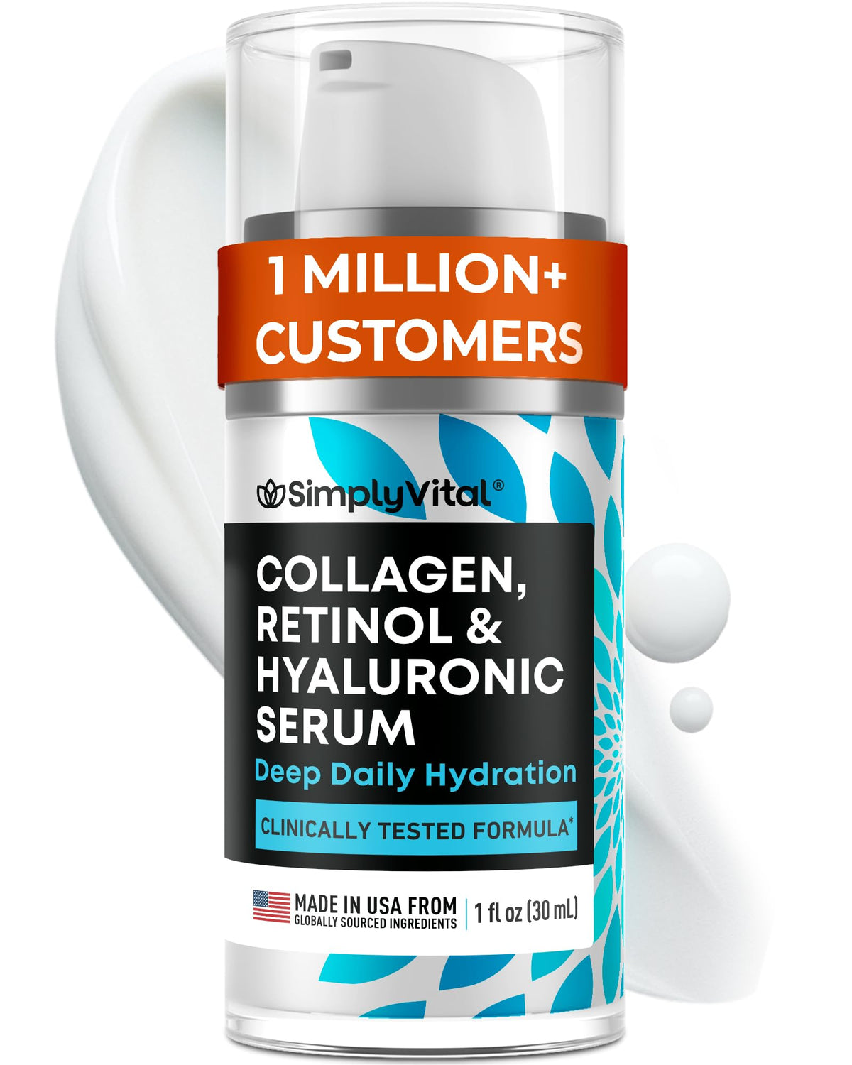 SimplyVital front packaging showing serum bottle and brand for clear product identification