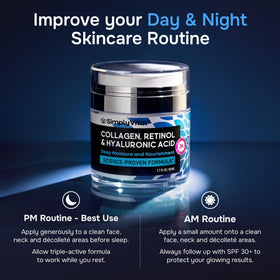 SimplyVital ingredients shot highlighting retinol and collagen