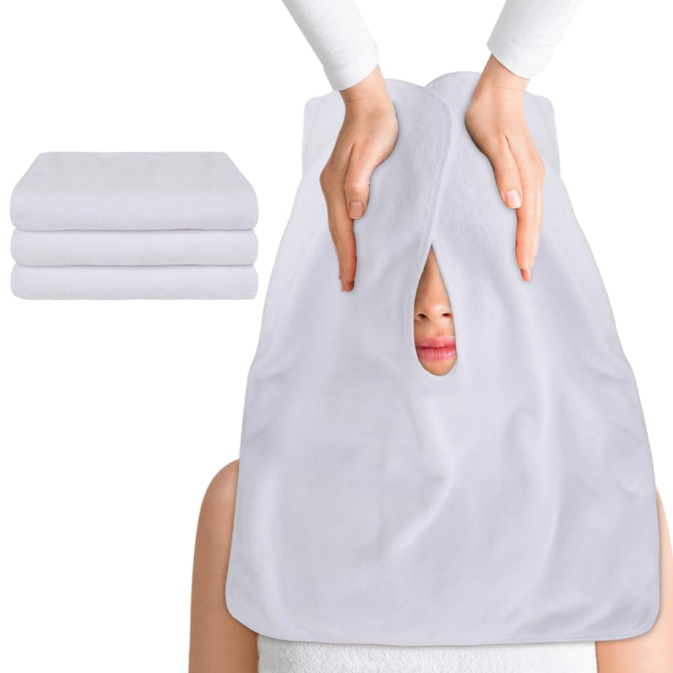 SINLAND front view of facial towel showing full coverage and professional look