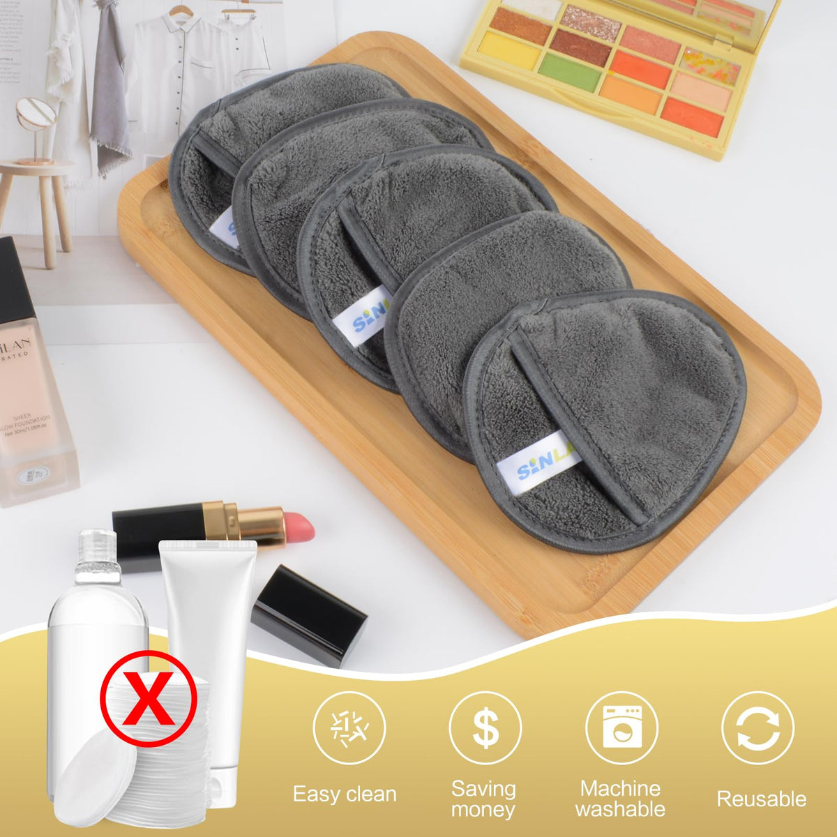 SINLAND mesh laundry bag holding pads for easy washing and storage