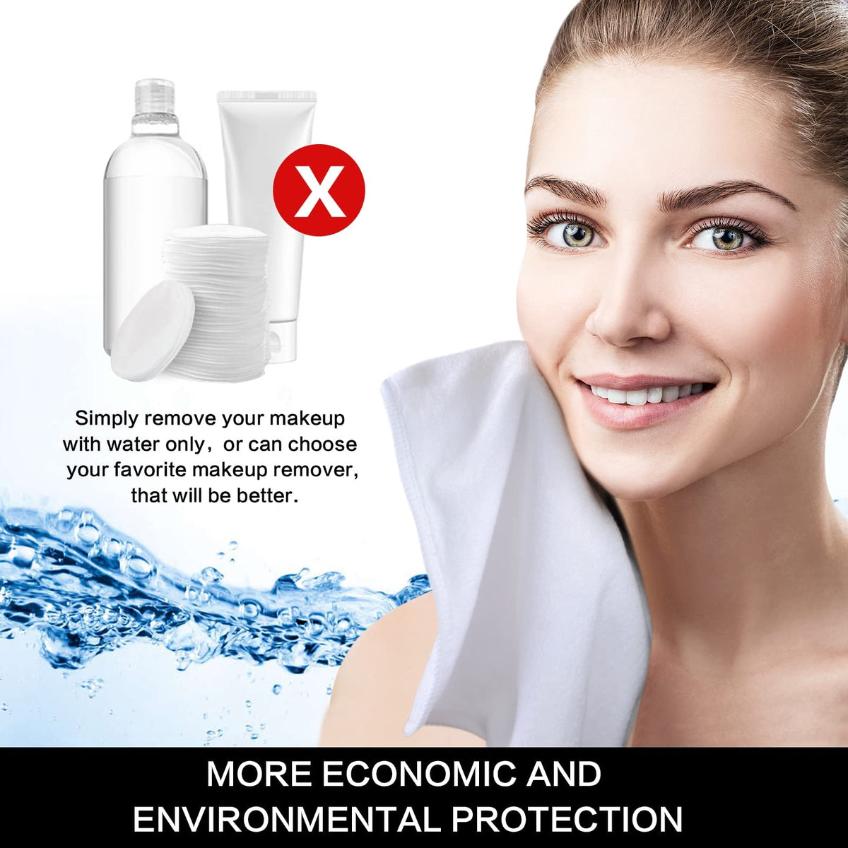 SINLAND removing makeup with water to demonstrate effective residue lifting benefit