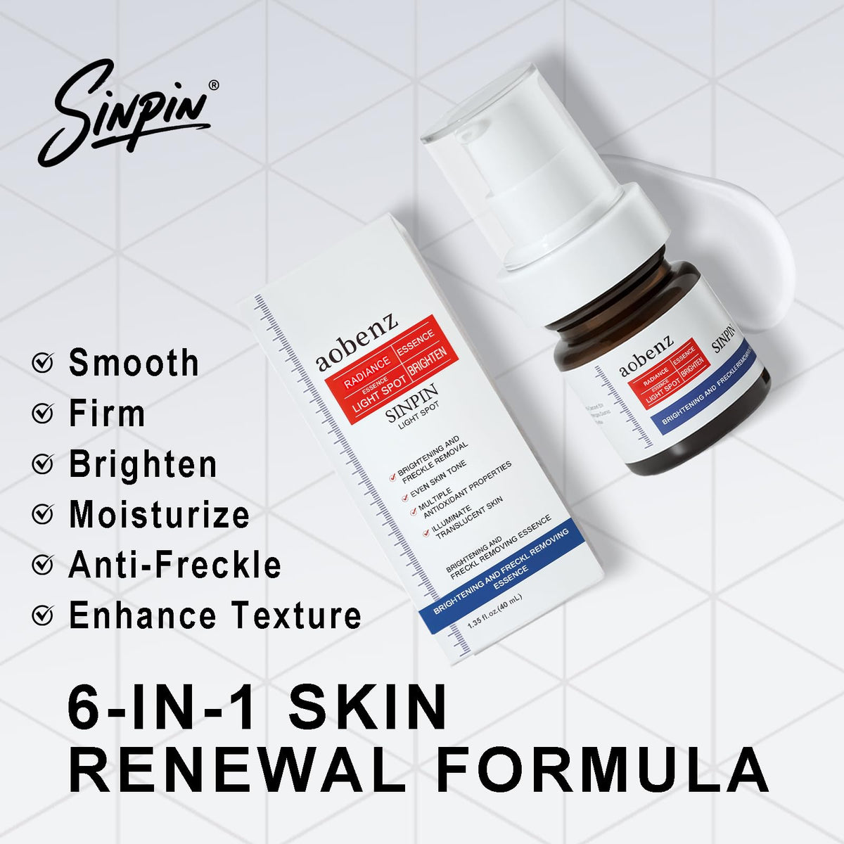 SINPIN aobenz pump detail highlighting easy controlled dispensing