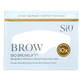 SiO BrowLift front packaging showing patch and sustainable design benefit