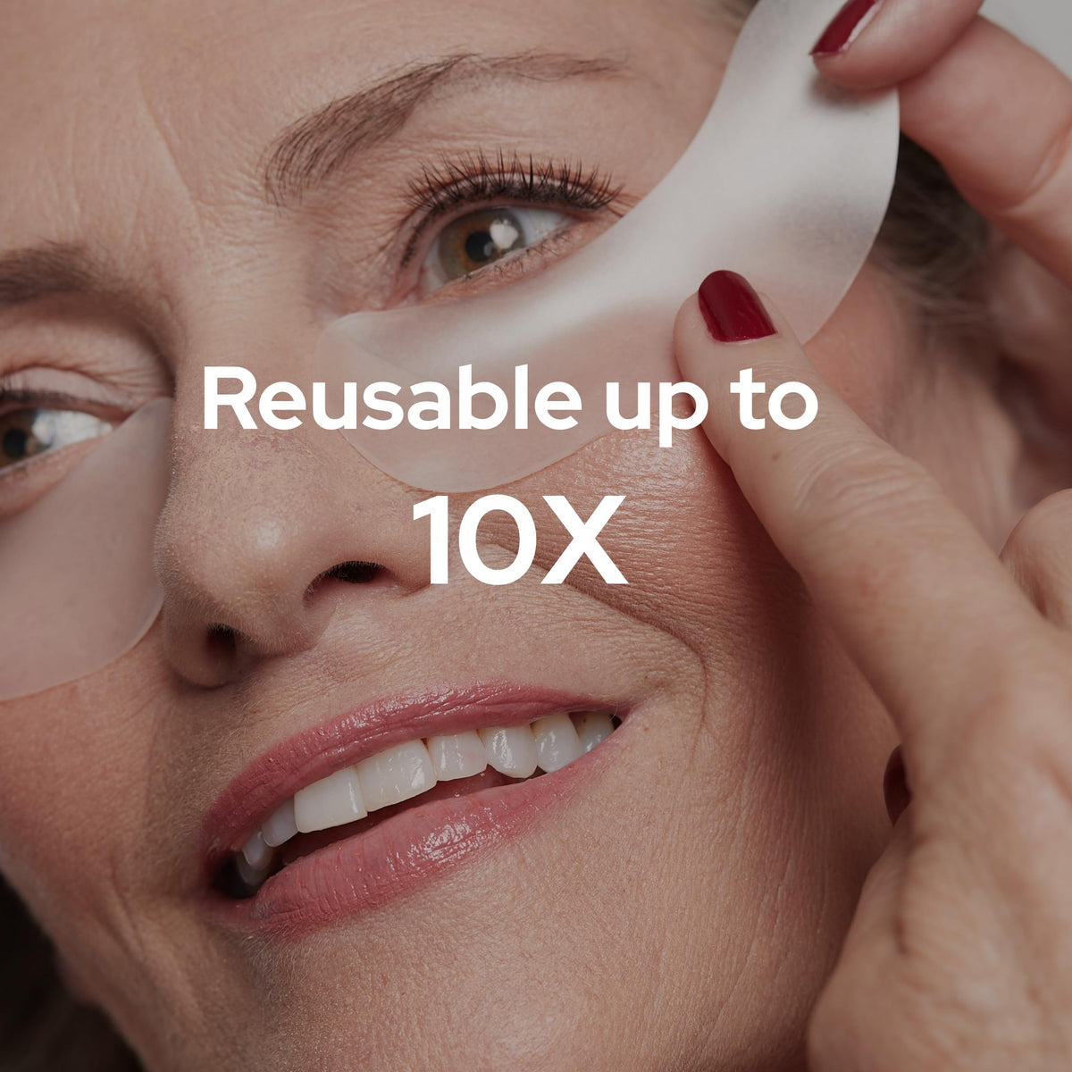 SiO patch on smile lines illustrating targeted hydration benefit