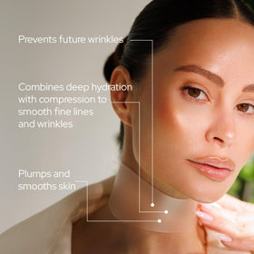SiO NeckLift applied on neck during sleep providing overnight smoothing