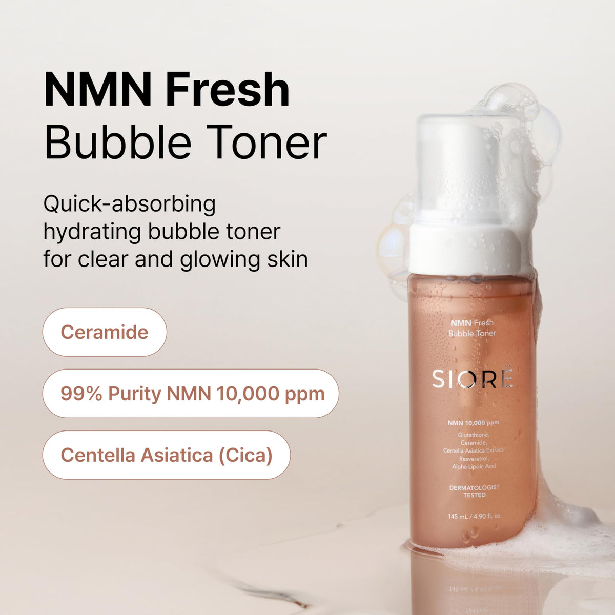 SIORÉ close-up of bubble foam texture demonstrating lightweight absorption