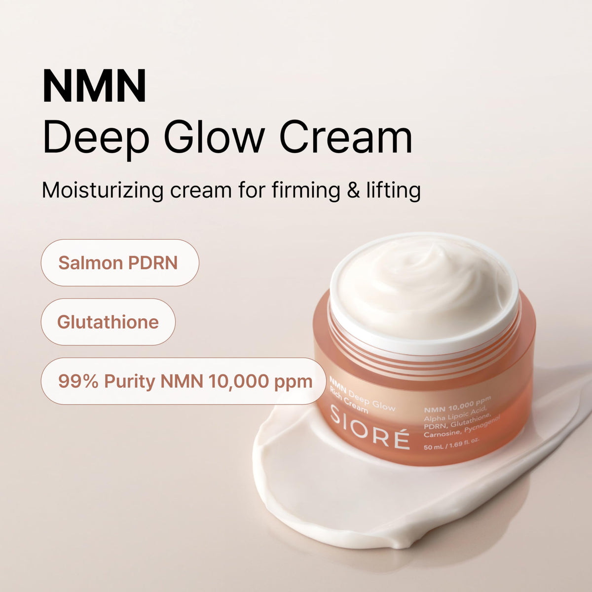 SIORÉ close-up texture shot highlighting the cream’s silky, deeply hydrating finish