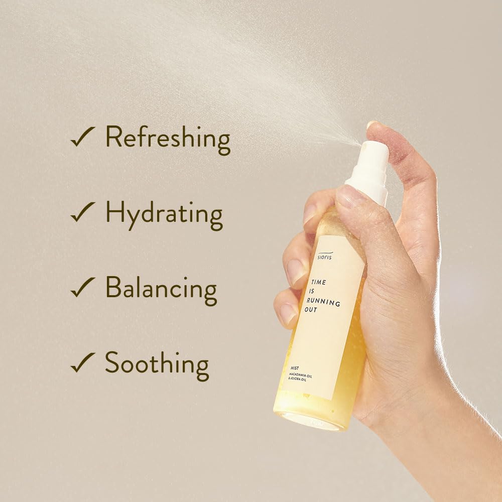 SIORIS pouring mist to reveal watery non-greasy serum-like texture and spread