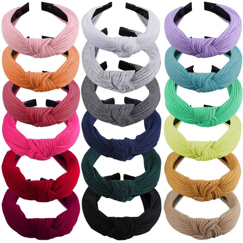 SIQUK front pack of 18 headbands showing color variety and convenience