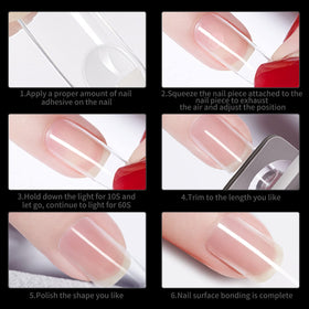 SITELENABY tips being applied with glue showing straightforward salon use