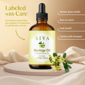 SIVA ORGANICS label detail highlighting product information and purity