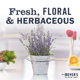 Mrs. MEYER'S refill size comparison showing pouch capacity benefit