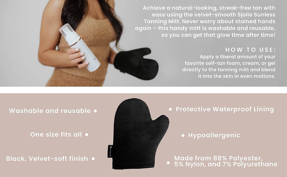 SJOLIE before and after arm comparison showing natural medium-dark tan benefit