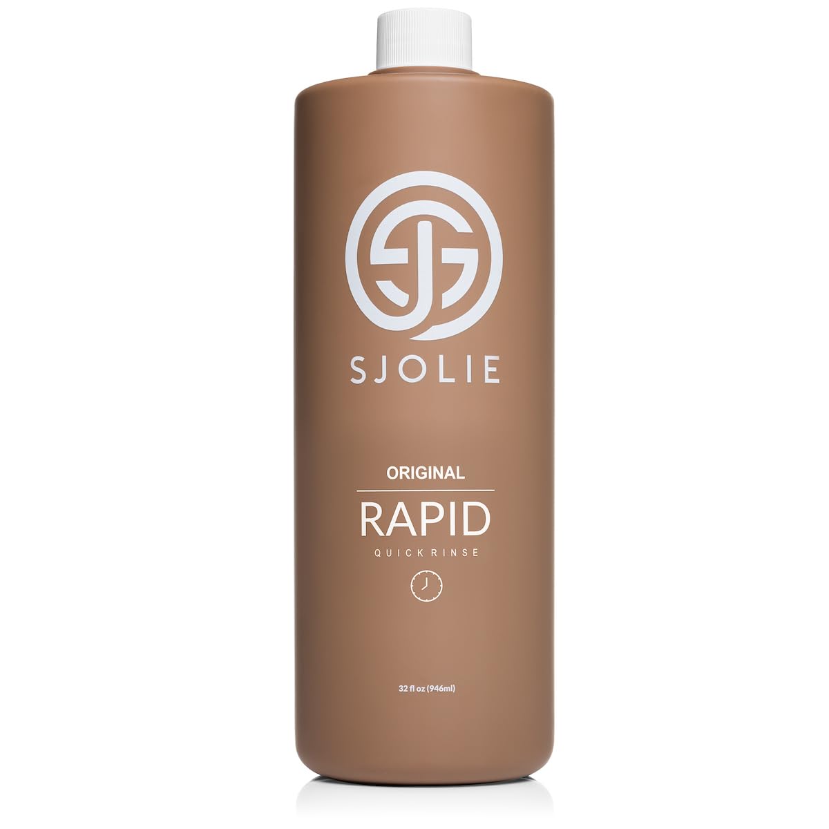 SJOLIE SUNLESS front bottle 32oz showing product and label for fast tanning