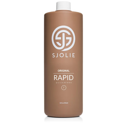 SJOLIE SUNLESS front bottle 32oz showing product and label for fast tanning