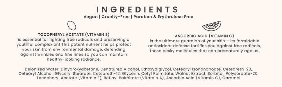 SJOLIE SUNLESS label detail showing aloe and DHA ingredients for hydrating tan