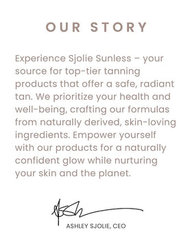 SJOLIE SUNLESS 32oz bottle in hand showing scale and salon-ready capacity