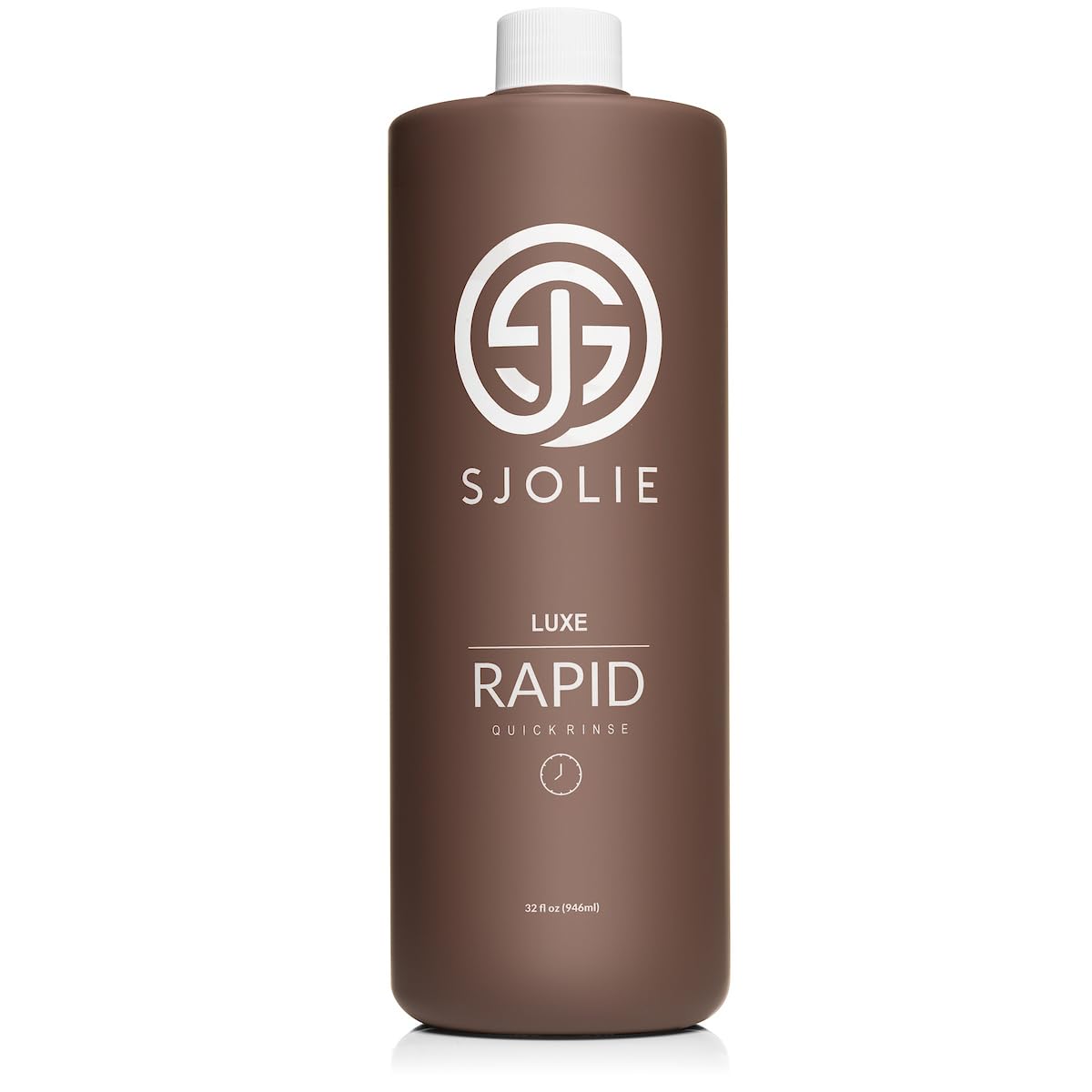 SJOLIE SUNLESS front packaging 32oz bottle showing label and quick-dry benefit