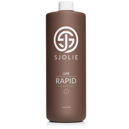 SJOLIE SUNLESS front packaging 32oz bottle showing label and quick-dry benefit