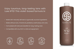 SJOLIE SUNLESS 32oz bottle in hand showing scale and professional quantity