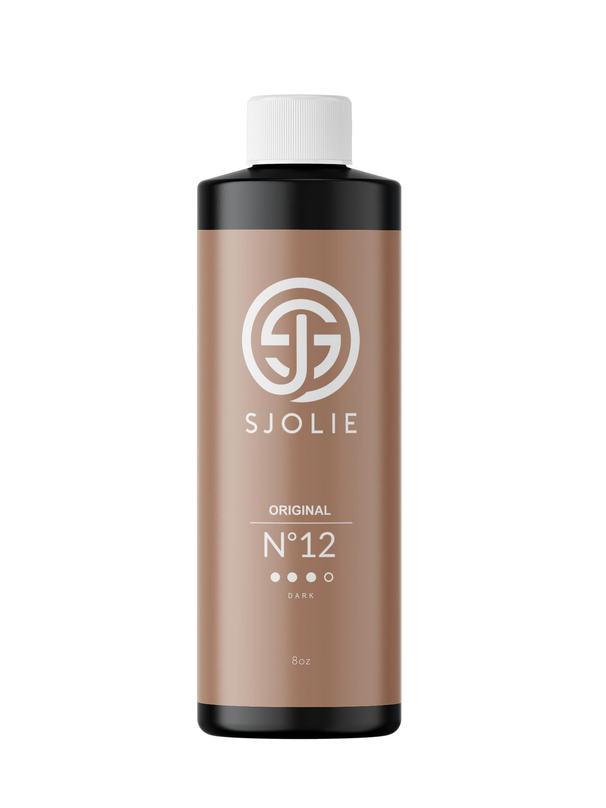 SJOLIE SUNLESS front bottle showing label and dark tan promise