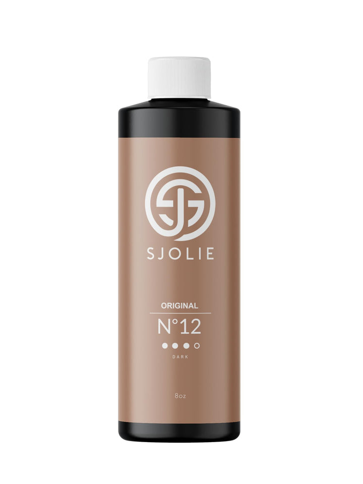 SJOLIE SUNLESS front bottle showing label and dark tan promise