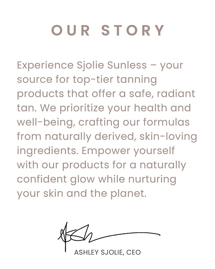 SJOLIE SUNLESS 32oz bottle next to everyday items showing product size benefit