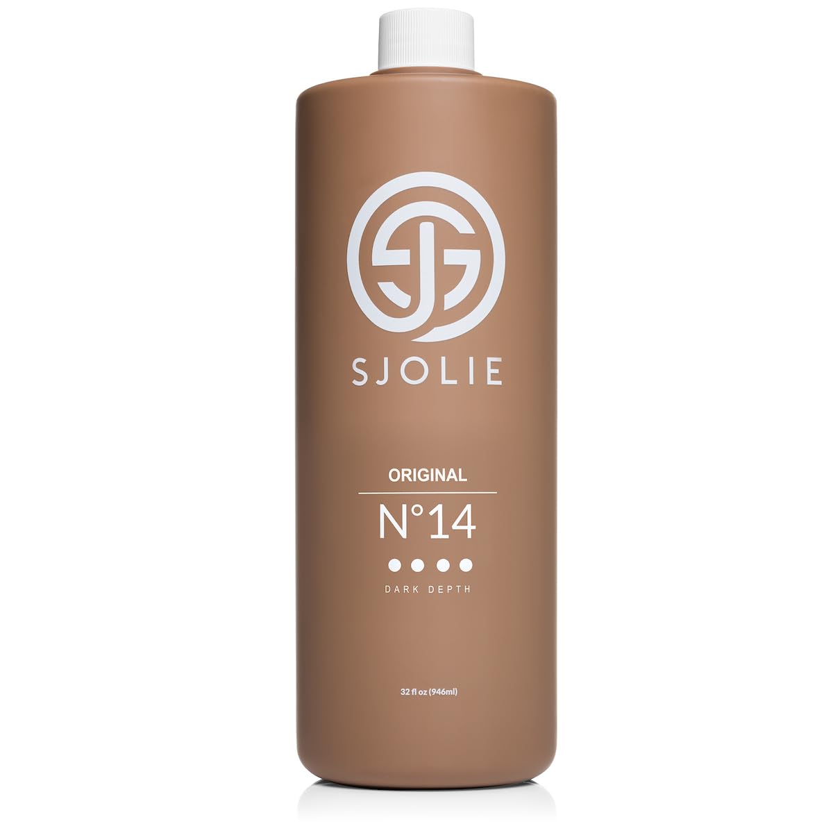 SJOLIE SUNLESS front packaging showing 32oz bottle and label benefits