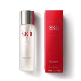 SK-II front bottle showing label and elegant packaging benefits clarity