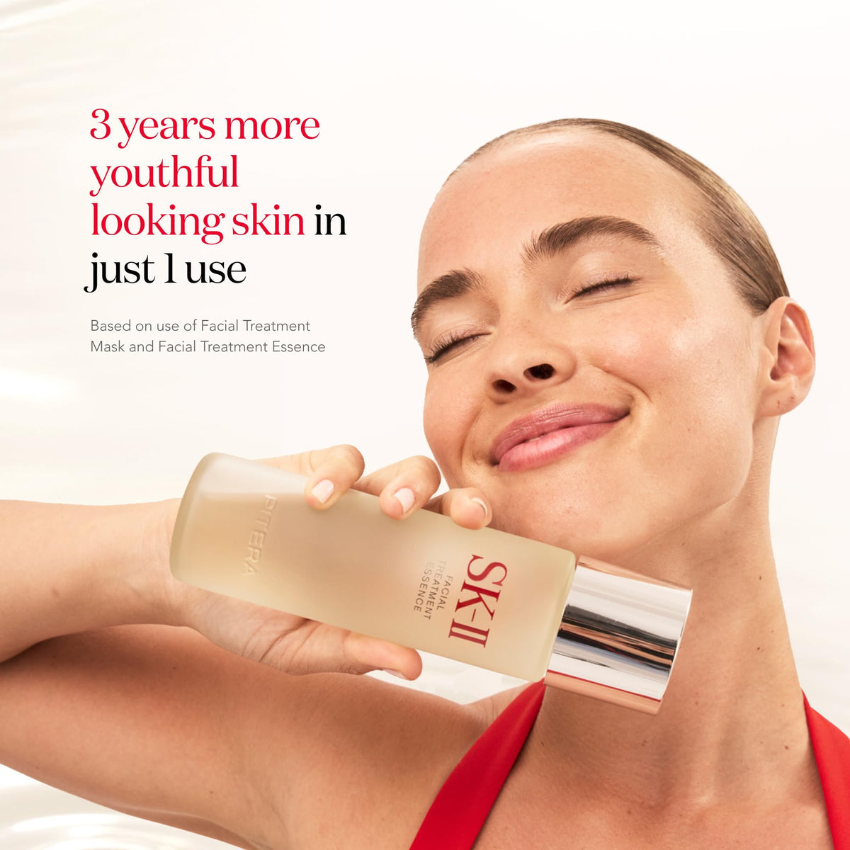 SK-II Facial Treatment Essence bottle close-up highlighting clarity