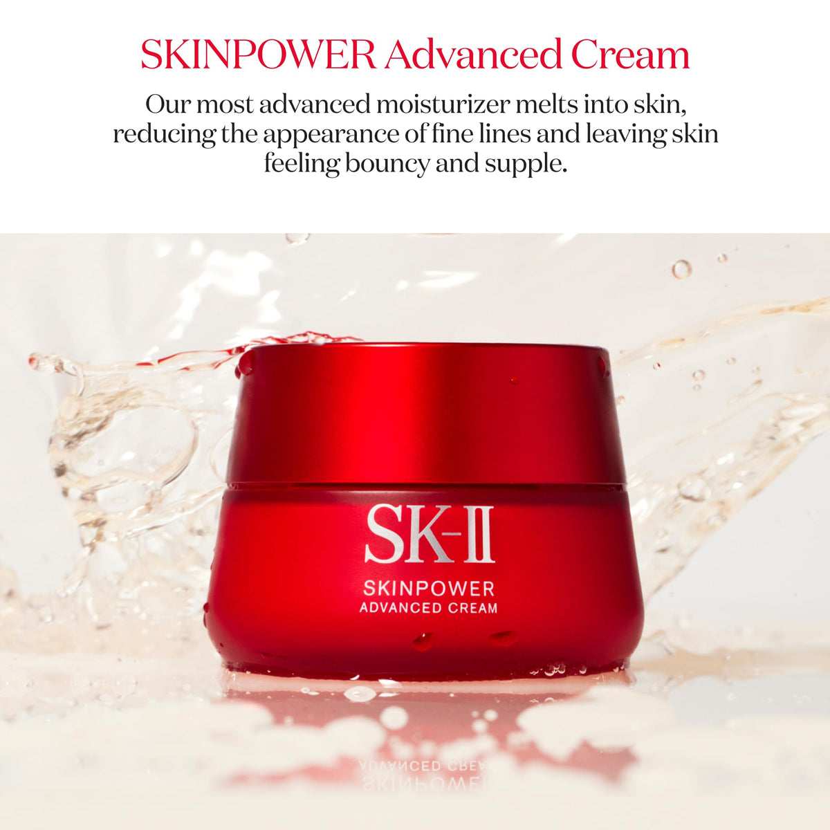 SK-II cream texture close-up illustrating rich hydrating consistency
