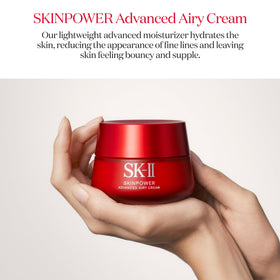 SK-II airy cream texture on spatula demonstrating lightweight hydration