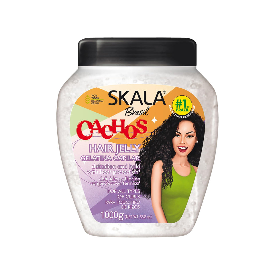 SKALA front packaging showing the 1000g tub and expert curls benefit