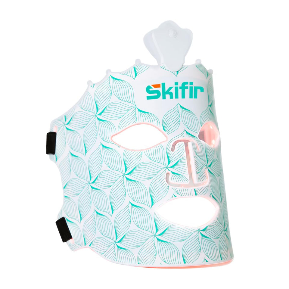 skifir front view of mask showing ergonomic LED layout and comfortable fit