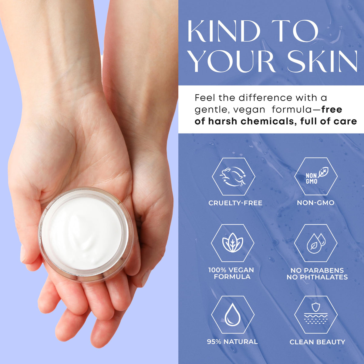 Skin 2.0 spread on hand demonstrating hydration boost