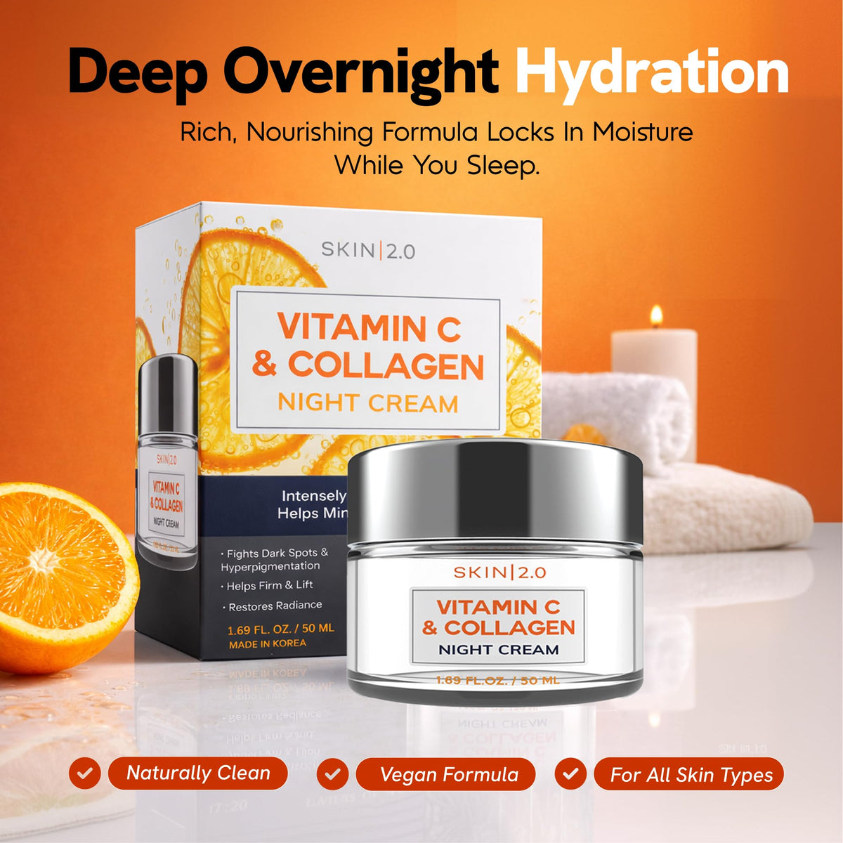 Skin 2.0 open jar with visible label showing ingredient focus and reassurance