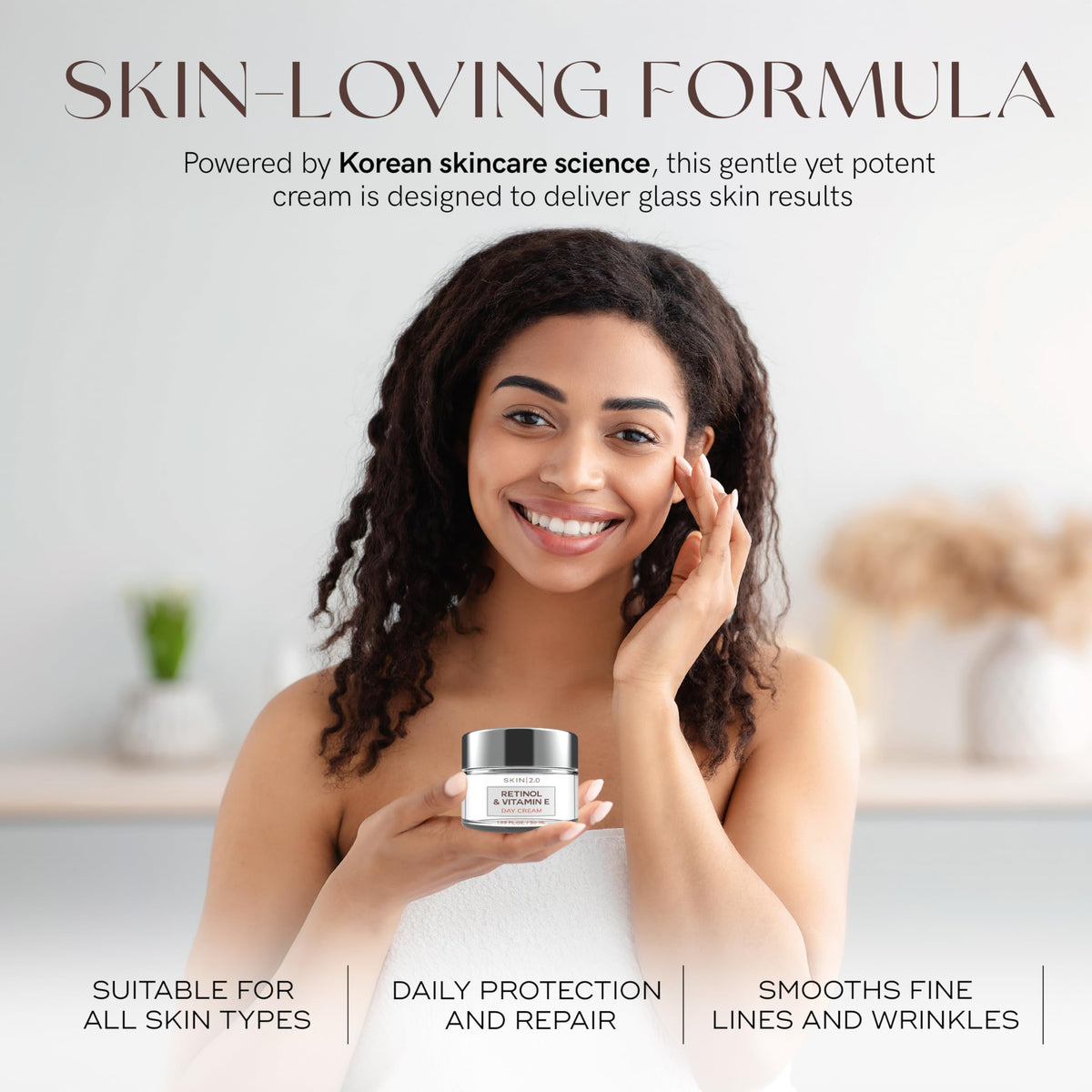 Skin 2.0 lifestyle bathroom counter portraying daily routine convenience and glow