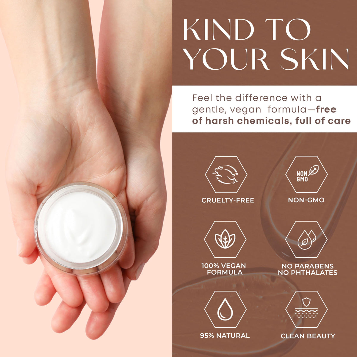 Skin 2.0 size scale next to ruler showing 1.69 fl oz compact travel-friendly size