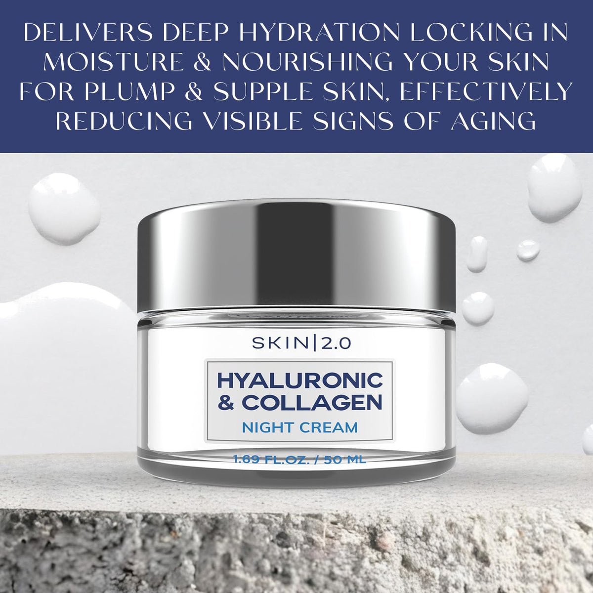 Skin 2.0 texture close-up revealing creamy hyaluronic gel-cream for fast absorption benefit