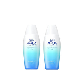 SKIN AQUA front packaging twin pack showing size and SPF50+ benefit