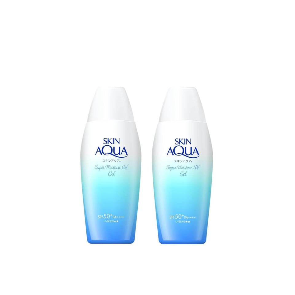 SKIN AQUA front packaging twin pack showing size and SPF50+ benefit