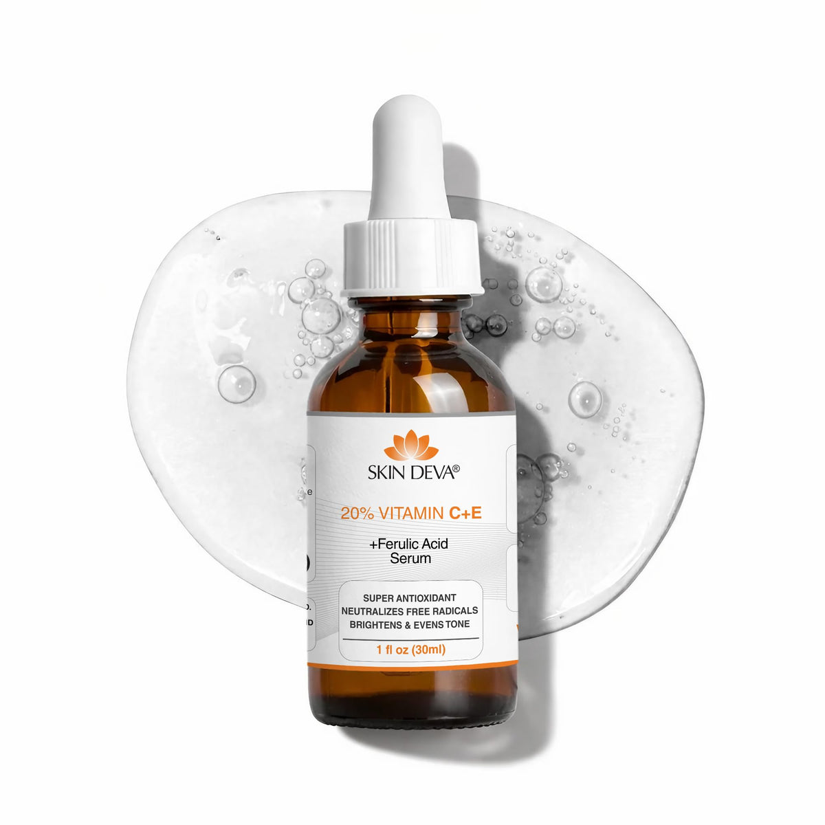 SKIN DEVA dropper dispensing serum demonstrating controlled application and precision